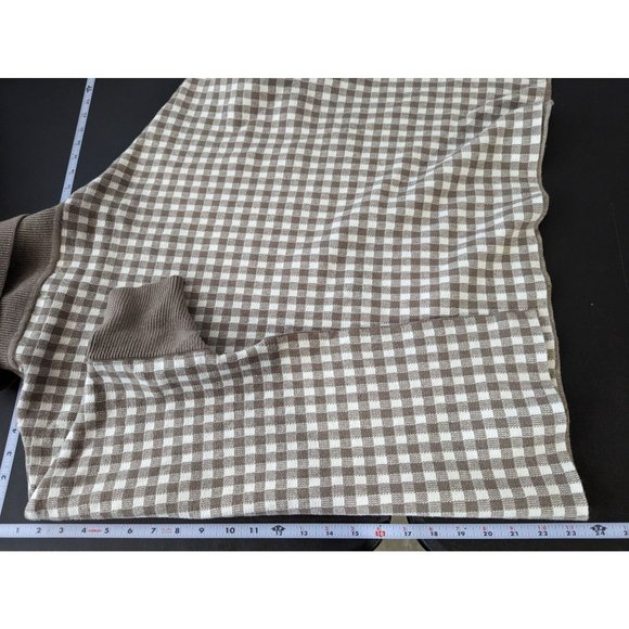 Main Strip Gingham Plaid Cowl Neck Poncho Sweater Medium/Large Rustic Cottage - Picture 8 of 8